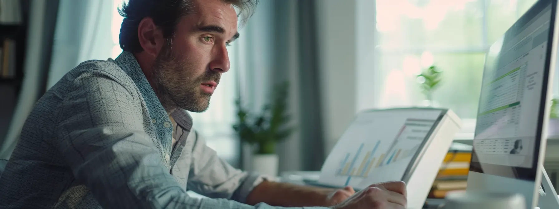 a focused businessman analyzing financial data with a profit-driven tax partner by his side, discussing revenue goals and growth strategies.