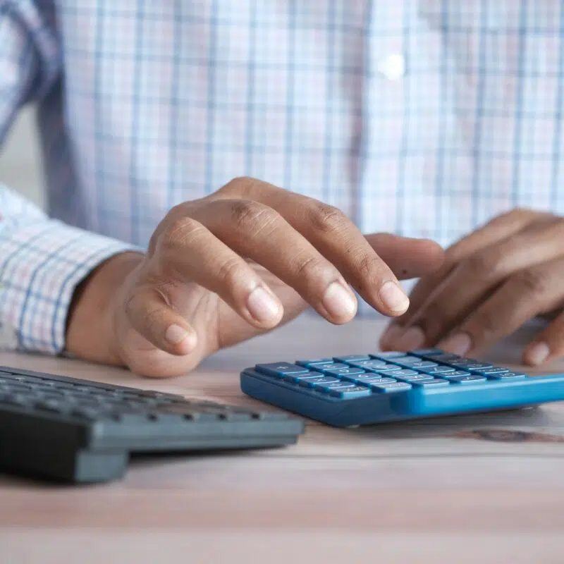 a person doing calculations