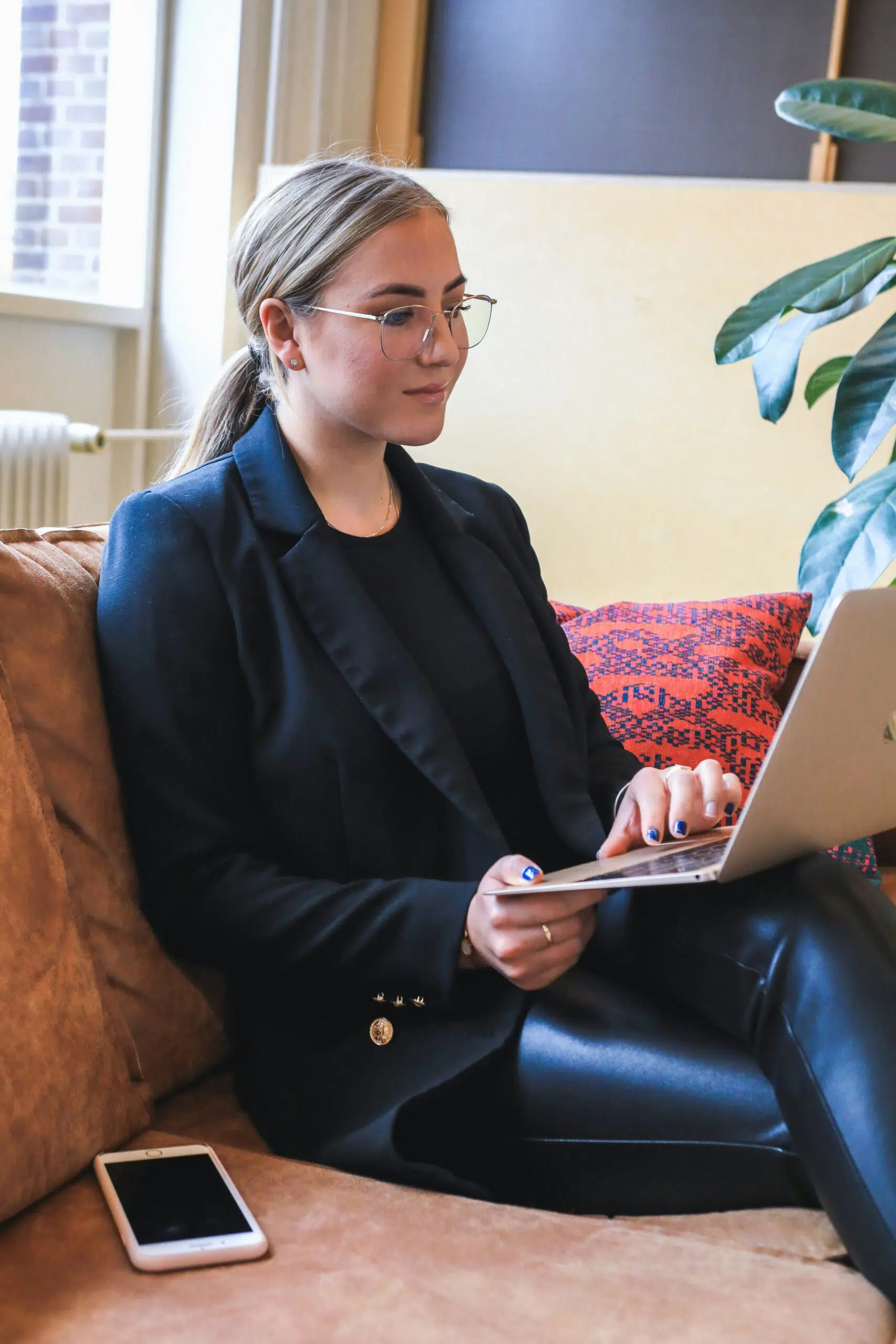 a business owner using laptop