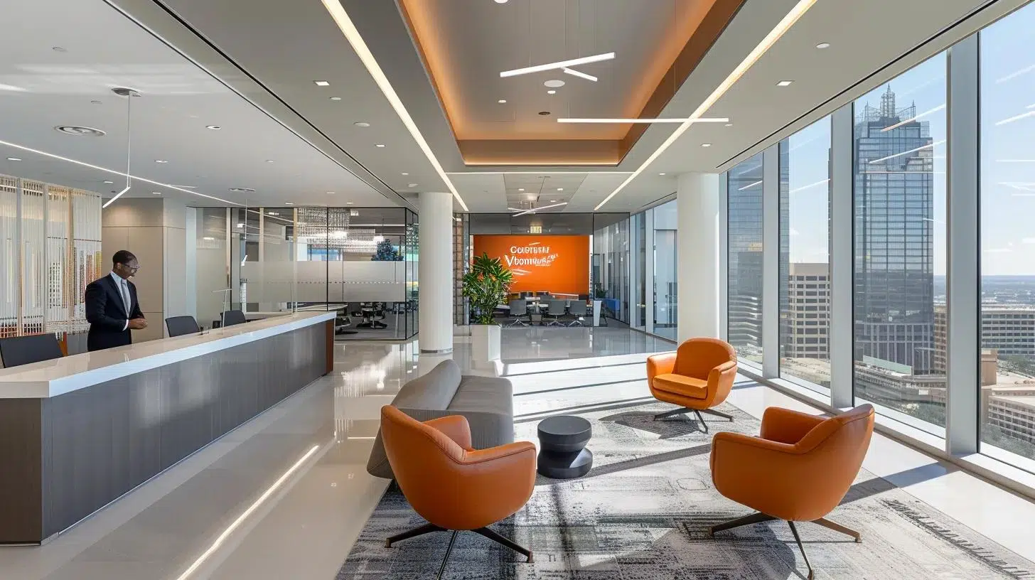a sleek, modern office setting in dallas showcases a diverse group of real estate professionals engaged in a dynamic discussion over financial documents and digital charts, highlighting their collaborative efforts to maximize tax efficiency for property investors. | Cohesion a sleek, modern office setting in dallas showcases a diverse group of real estate professionals engaged in a dynamic discussion over financial documents and digital charts, highlighting their collaborative efforts to maximize tax efficiency for property investors.
