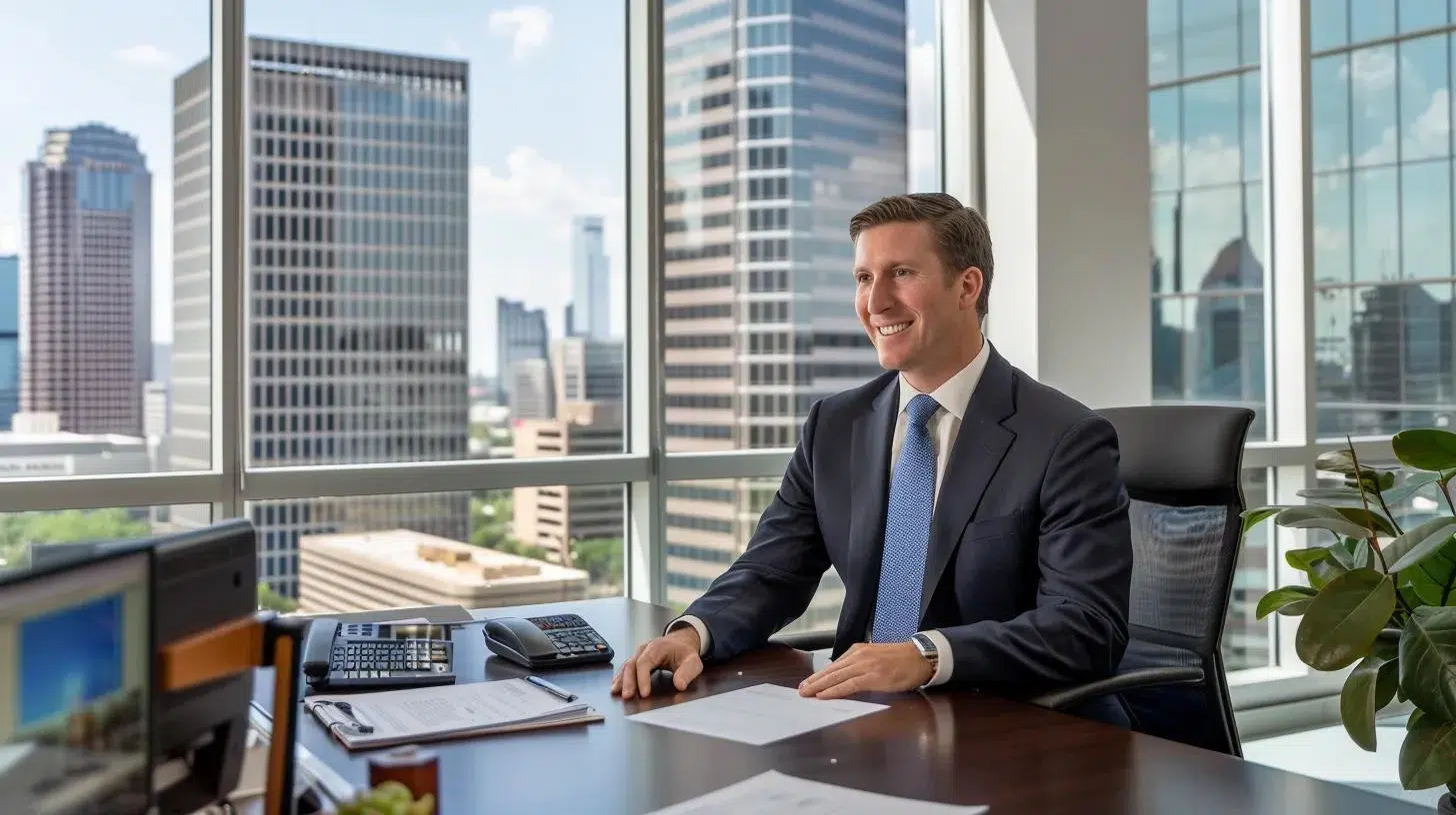 a sophisticated urban office environment showcases a focused dallas tax accountant engaged in a strategic discussion with property investors, surrounded by financial documentation, tax charts, and cityscape views through large windows, emphasizing the importance of expert tax planning for real estate success. | Cohesion a sophisticated urban office environment showcases a focused dallas tax accountant engaged in a strategic discussion with property investors, surrounded by financial documentation, tax charts, and cityscape views through large windows, emphasizing the importance of expert tax planning for real estate success.