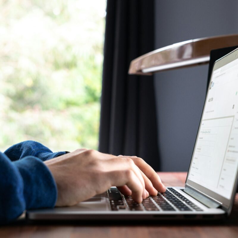 a person using their laptop