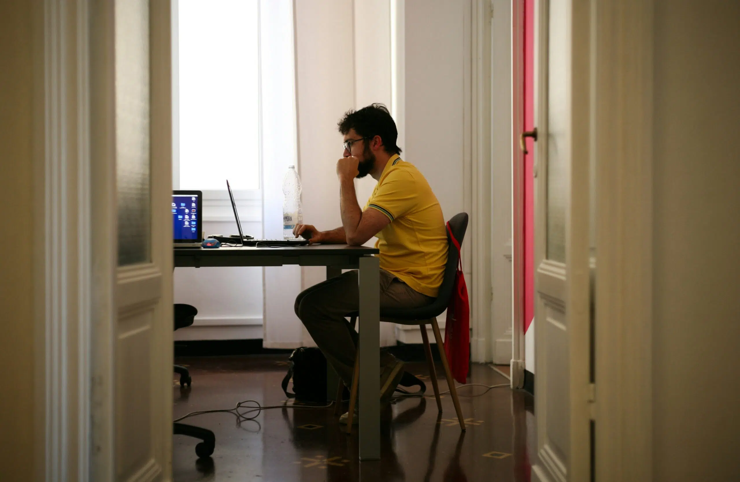 a person using their laptop