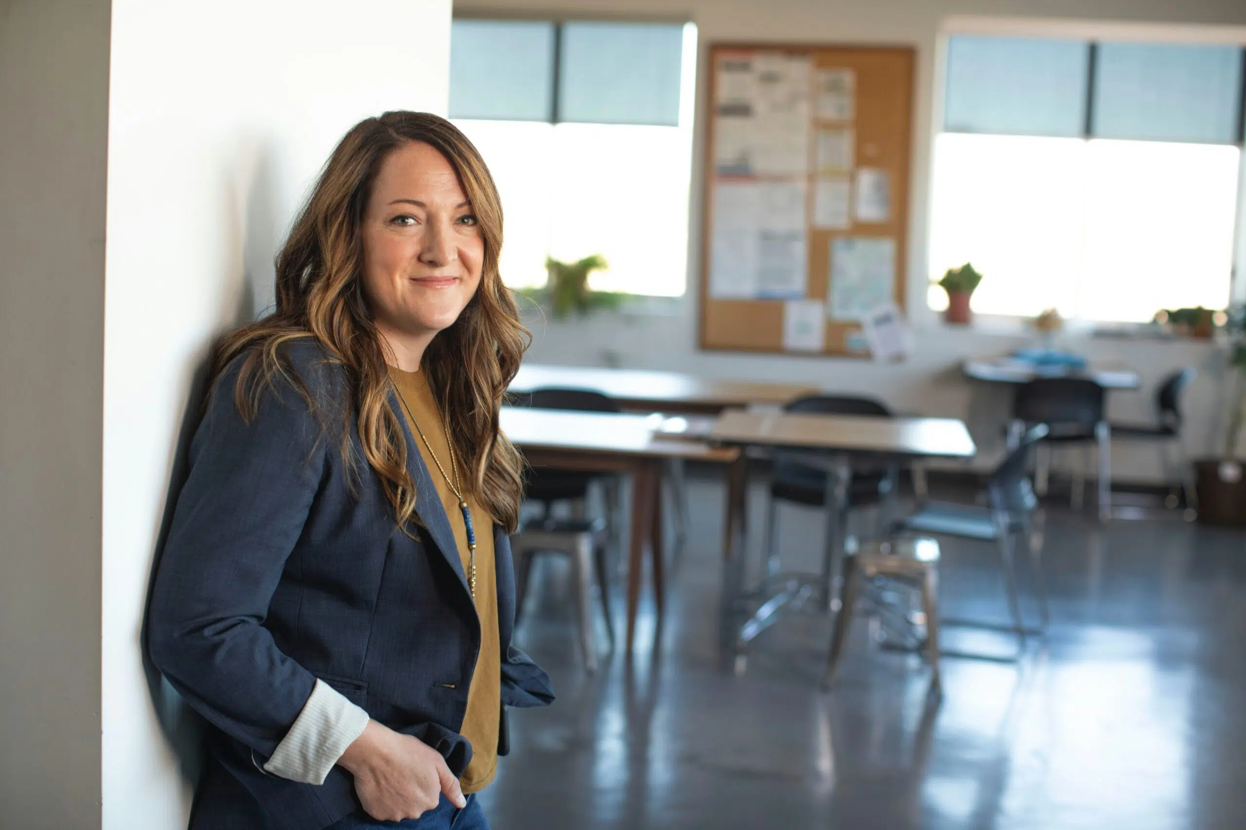 a woman at a financial firm