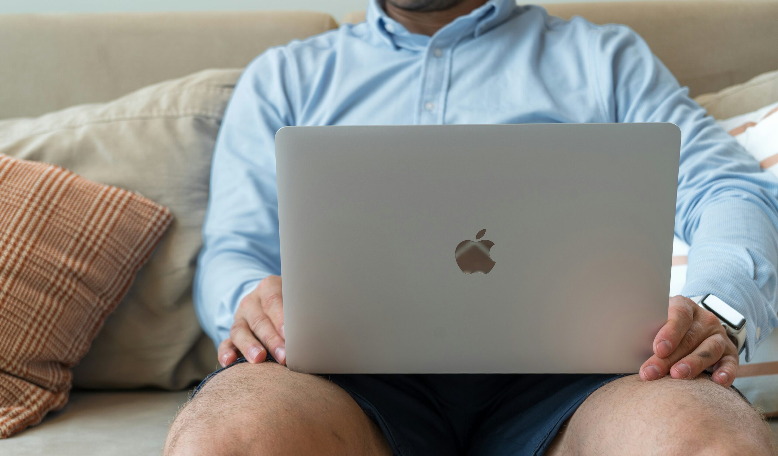 a man using his laptop